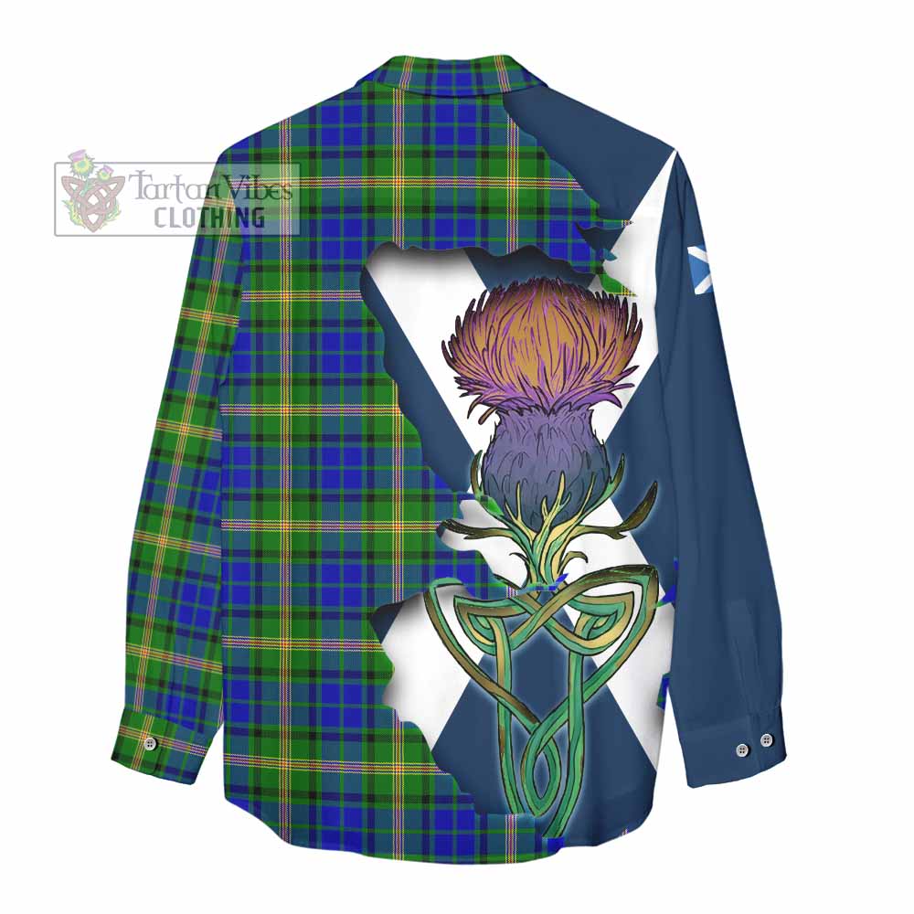 Tartan Vibes Clothing Maitland Tartan Family Crest Women's Casual Shirt Scottish Thistle Celtic Inspired