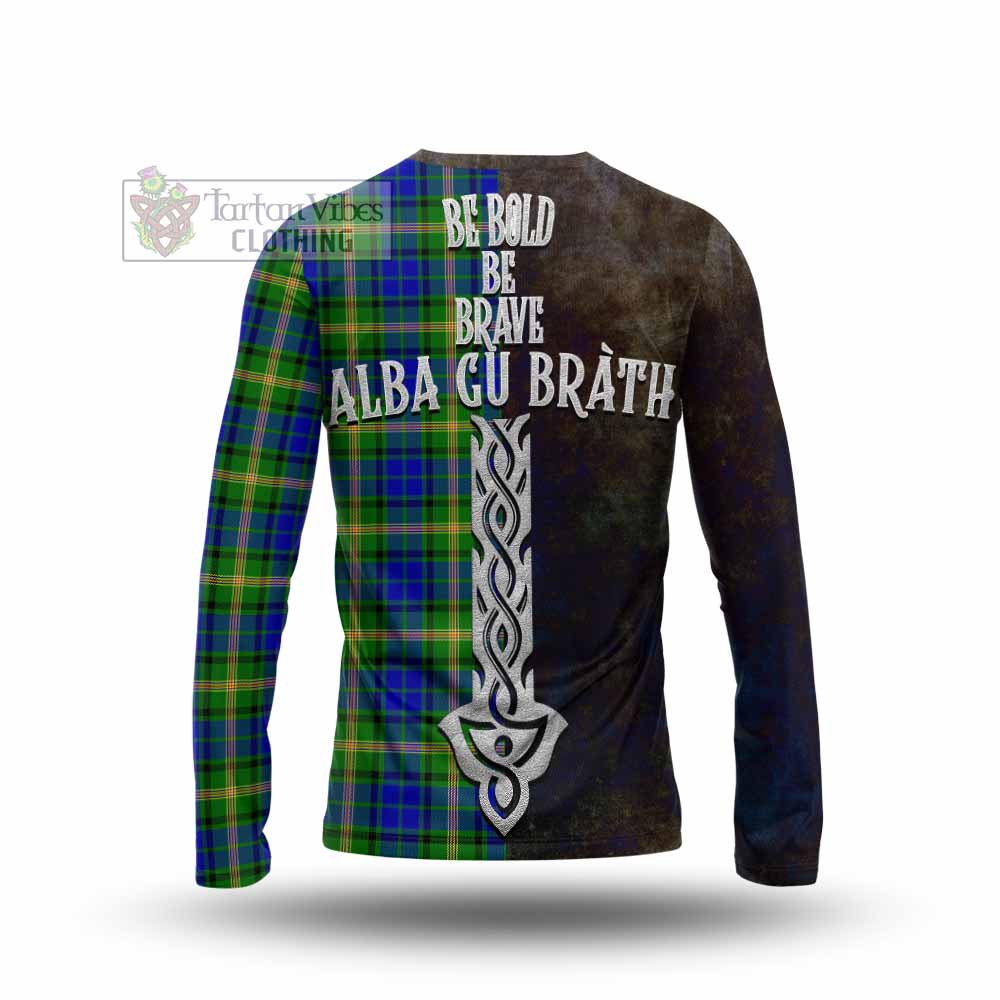 Tartan Vibes Clothing Maitland Tartan Family Crest Long Sleeve T-Shirt Alba Gu Brath Be Brave Lion Ancient Style