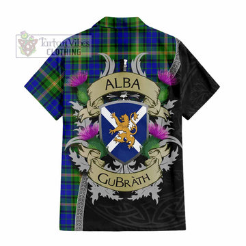 Tartan Vibes Clothing Maitland Tartan Family Crest Short Sleeve Button Shirt Lion Rampant Royal Thistle Shield Celtic Inspired