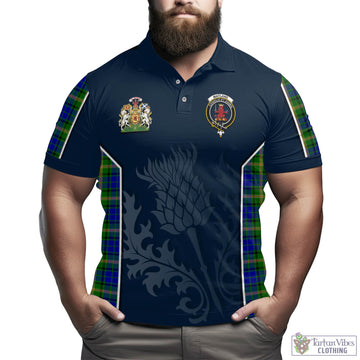 Maitland Tartan Men's Polo Shirt with Family Crest and Scottish Thistle Vibes Sport Style