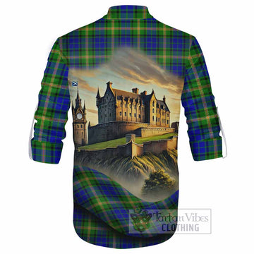 Tartan Vibes Clothing Maitland Tartan Family Crest Ghillie Kilt Shirt with Scottish Ancient Castle Style