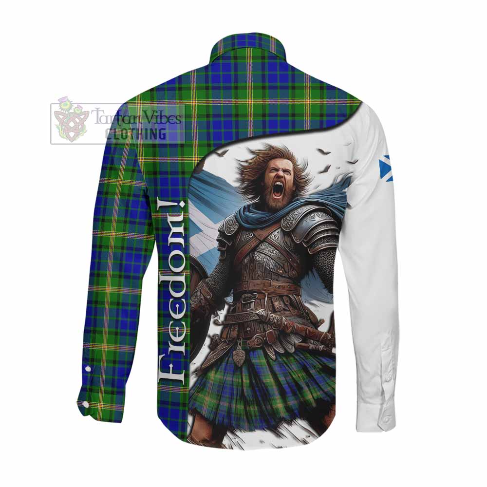 Tartan Vibes Clothing Maitland Crest Tartan Long Sleeve Button Shirt Inspired by the Freedom of Scottish Warrior