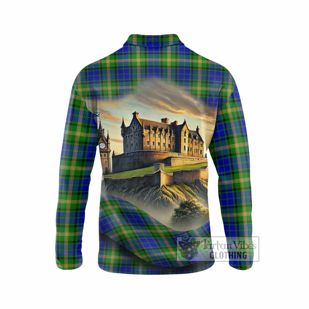 Tartan Vibes Clothing Maitland Tartan Family Crest Long Sleeve Polo Shirt with Scottish Ancient Castle Style