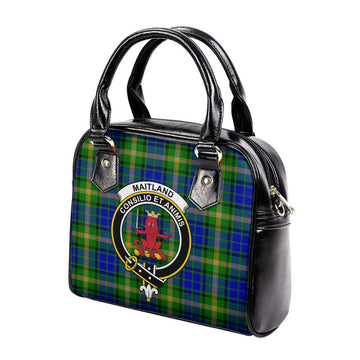 Maitland Tartan Shoulder Handbags with Family Crest