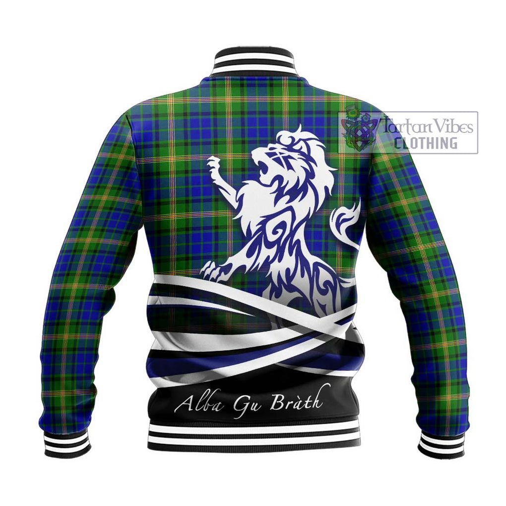 Maitland Tartan Baseball Jacket with Alba Gu Brath Regal Lion Emblem - Tartanvibesclothing Shop