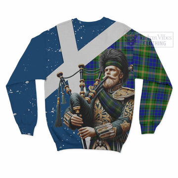 Tartan Vibes Clothing Maitland Tartan Sweatshirt with Family Crest Scottish Bagpiper Vibes