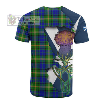 Maitland Tartan Family Crest Cotton T-shirt Scottish Thistle Celtic Inspired