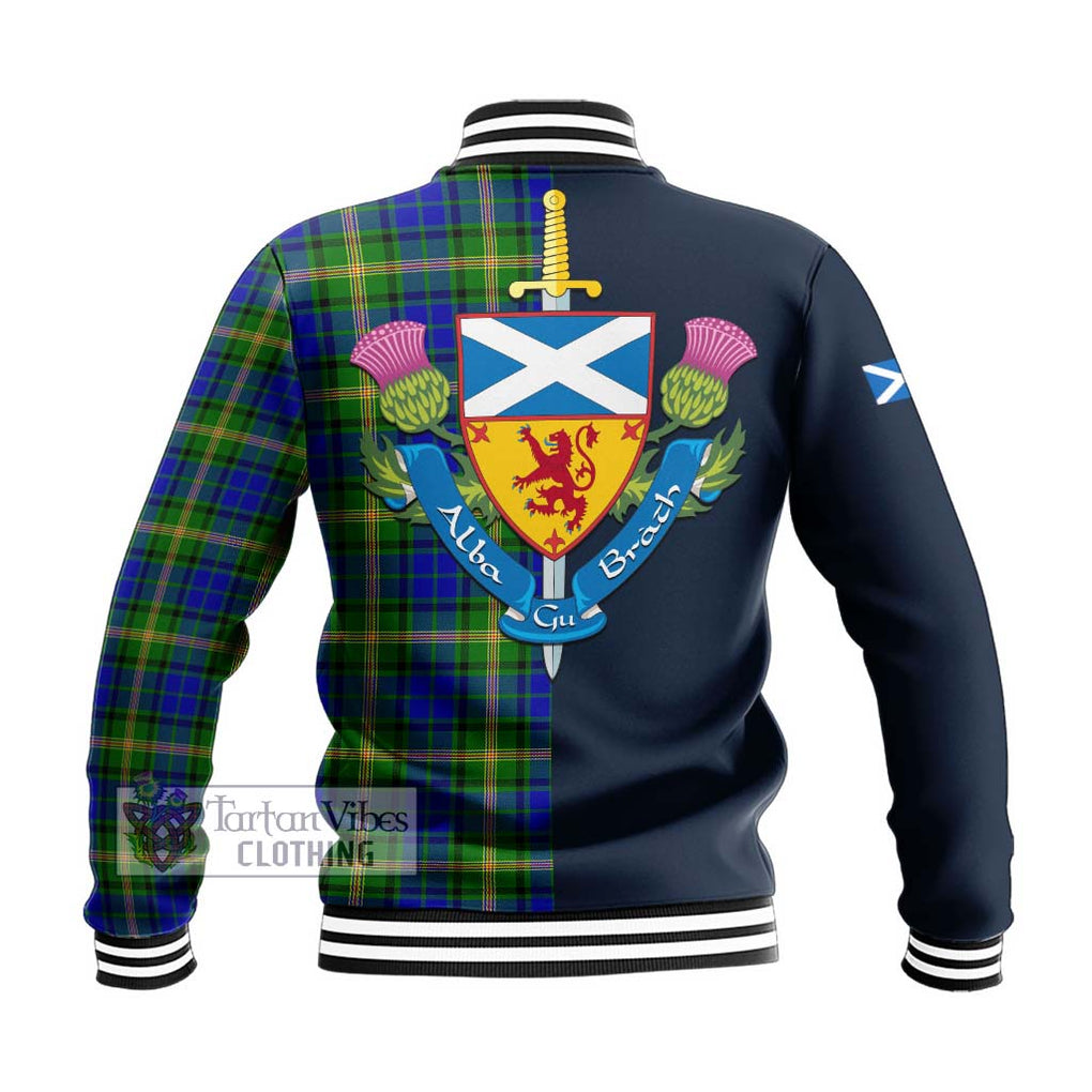 Tartan Vibes Clothing Maitland Tartan Baseball Jacket with Scottish Lion Royal Arm Half Style