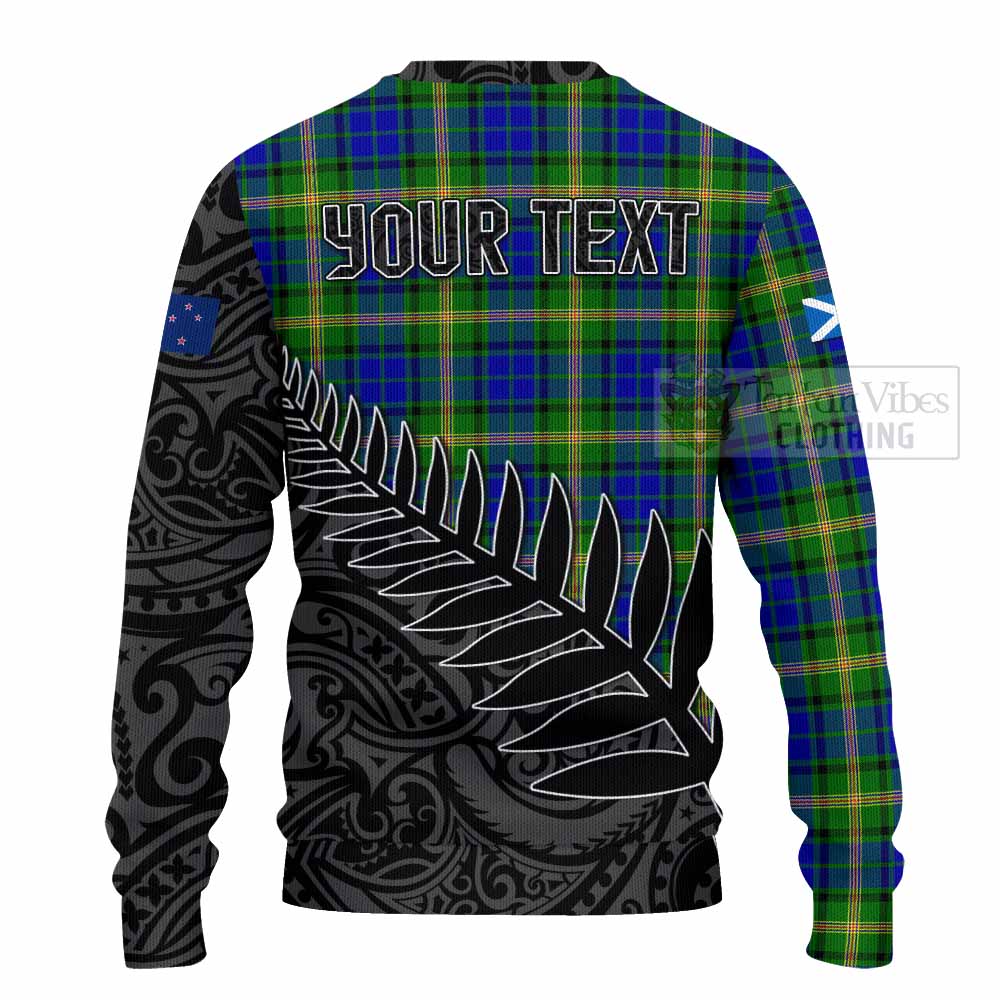 Maitland Crest Tartan Knitted Sweater with New Zealand Silver Fern Half Style - Tartan Vibes Clothing