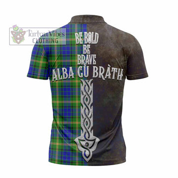 Maitland Tartan Family Crest Zipper Polo Shirt Alba Gu Brath Be Brave Lion Ancient Style