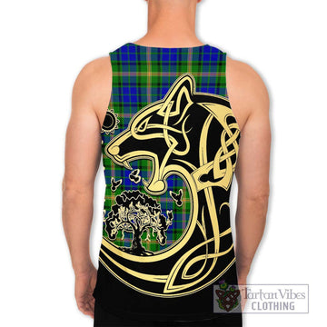 Maitland Tartan Men's Tank Top with Family Crest Celtic Wolf Style - Tartan Vibes Clothing