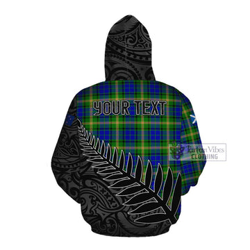 Maitland Crest Tartan Cotton Hoodie with New Zealand Silver Fern Half Style