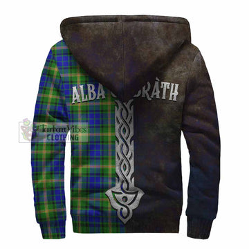 Maitland Tartan Family Crest Sherpa Hoodie Alba Gu Brath Be Brave Lion Ancient Style