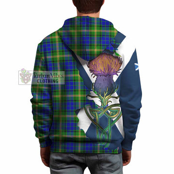 Maitland Tartan Family Crest Hoodie Scottish Thistle Celtic Inspired