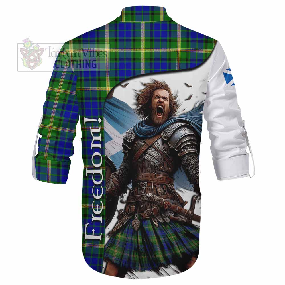 Tartan Vibes Clothing Maitland Crest Tartan Ghillie Kilt Shirt Inspired by the Freedom of Scottish Warrior