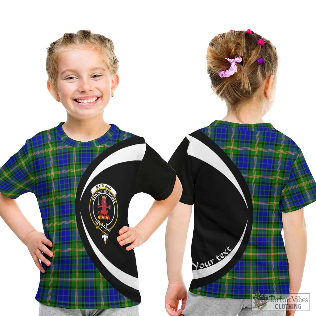 Maitland Tartan Kid T-Shirt with Family Crest Circle Style - Tartan Vibes Clothing