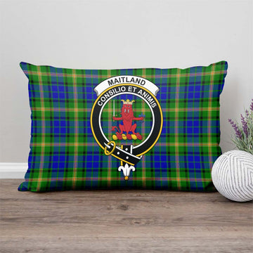 Maitland Tartan Pillow Cover with Family Crest