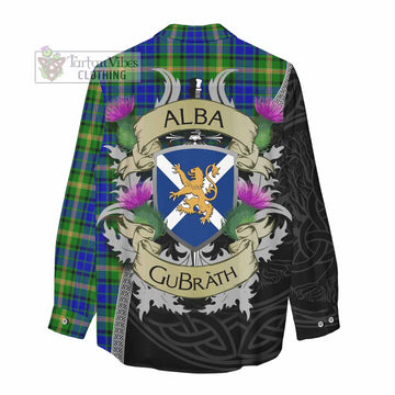 Maitland Tartan Family Crest Women's Casual Shirt Lion Rampant Royal Thistle Shield Celtic Inspired