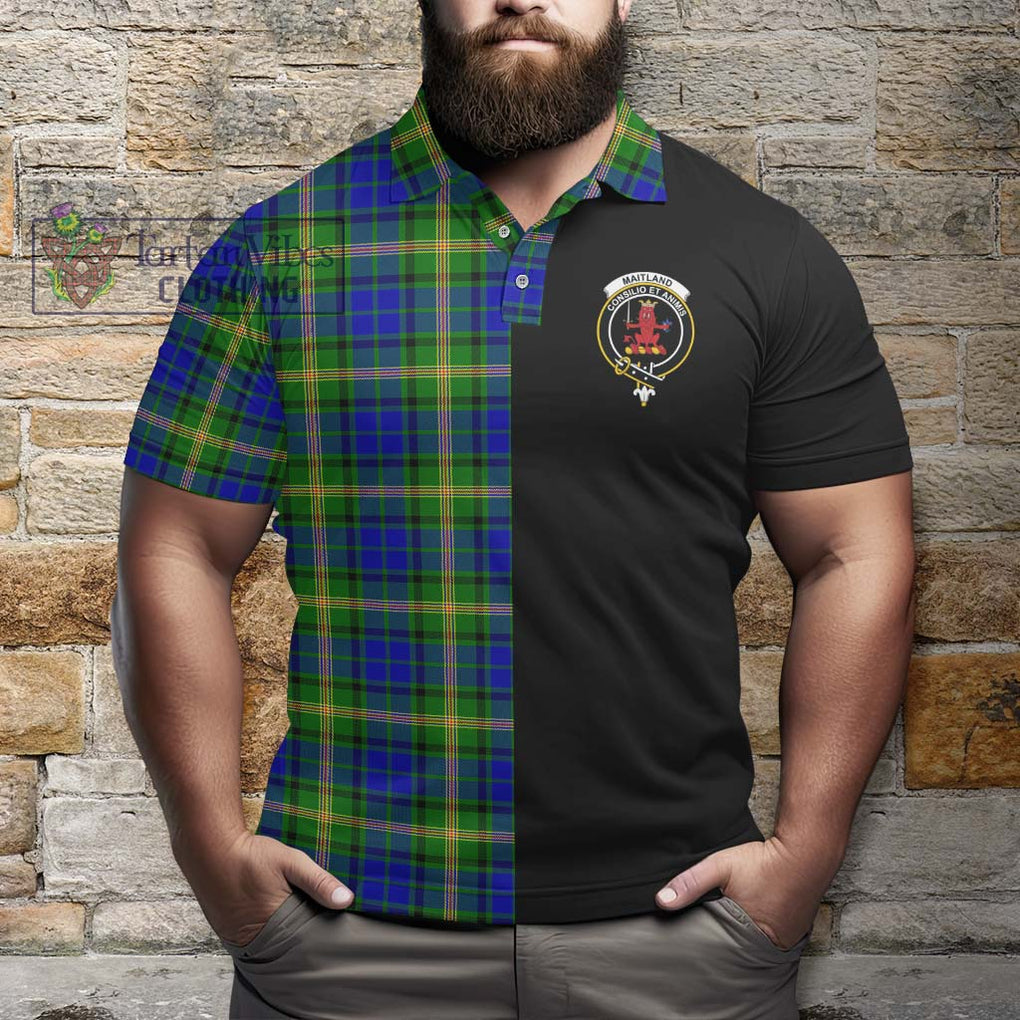 Maitland Tartan Polo Shirt with Family Crest and Half Of Me Style - Tartanvibesclothing Shop