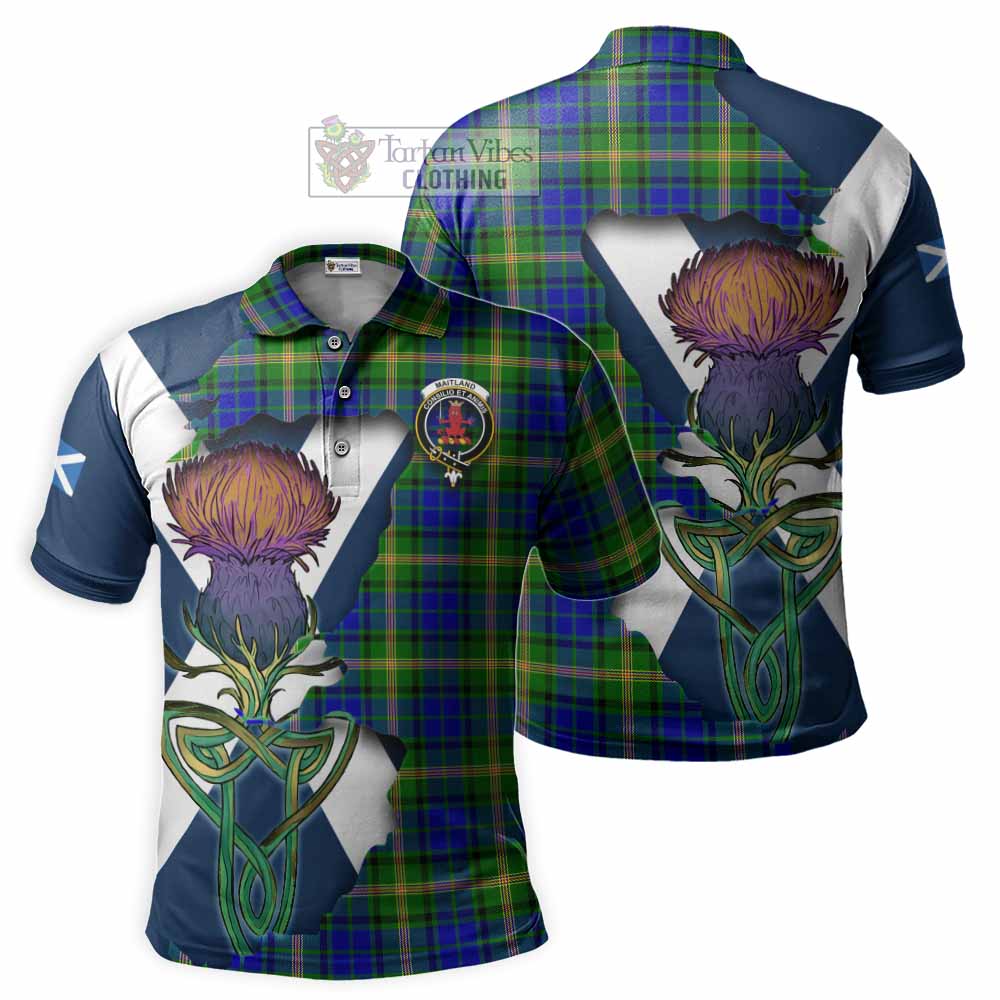 Tartan Vibes Clothing Maitland Tartan Family Crest Polo Shirt Scottish Thistle Celtic Inspired