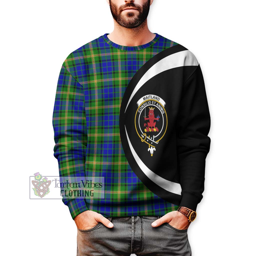 Maitland Tartan Sweatshirt with Family Crest Circle Style - Tartan Vibes Clothing