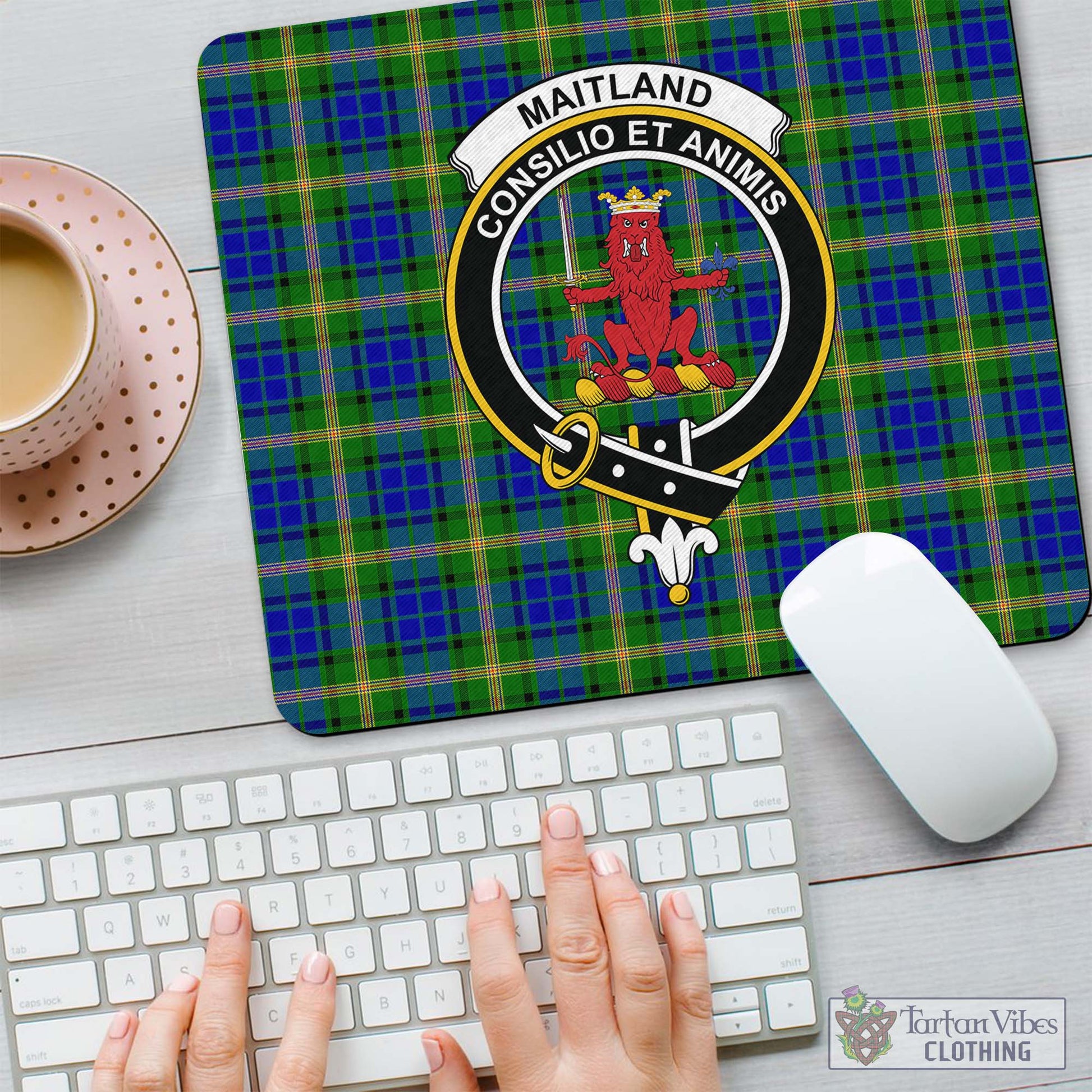 Tartan Vibes Clothing Maitland Tartan Mouse Pad with Family Crest