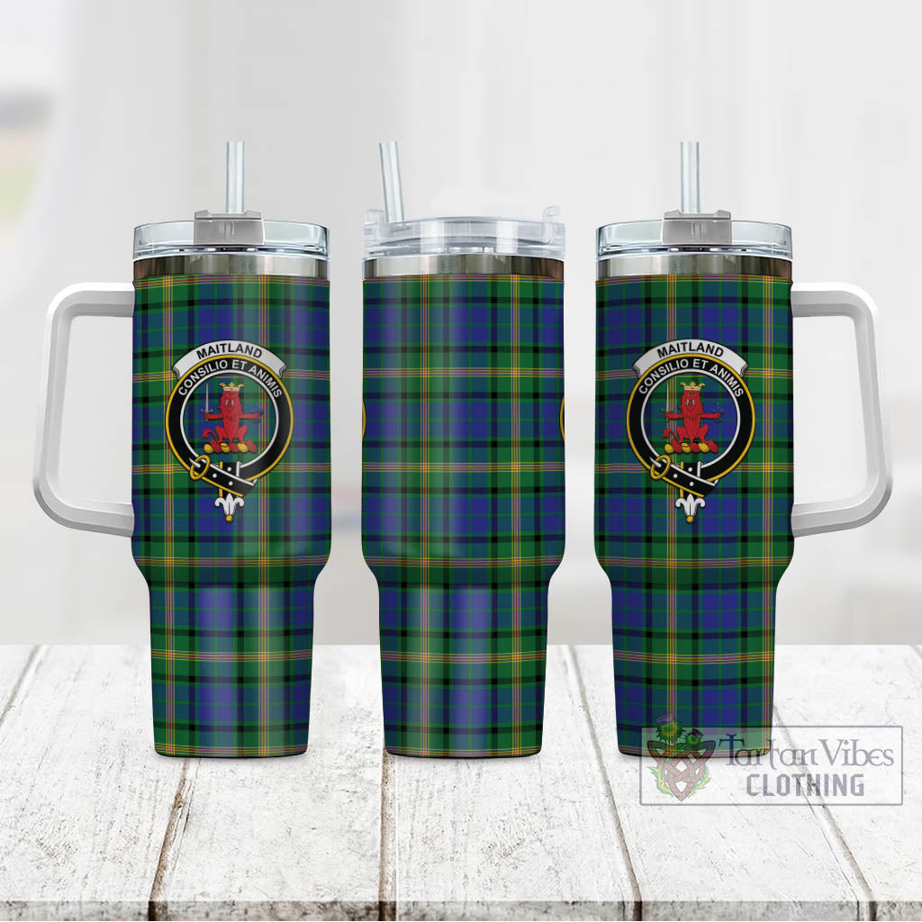 Tartan Vibes Clothing Maitland Tartan and Family Crest Tumbler with Handle