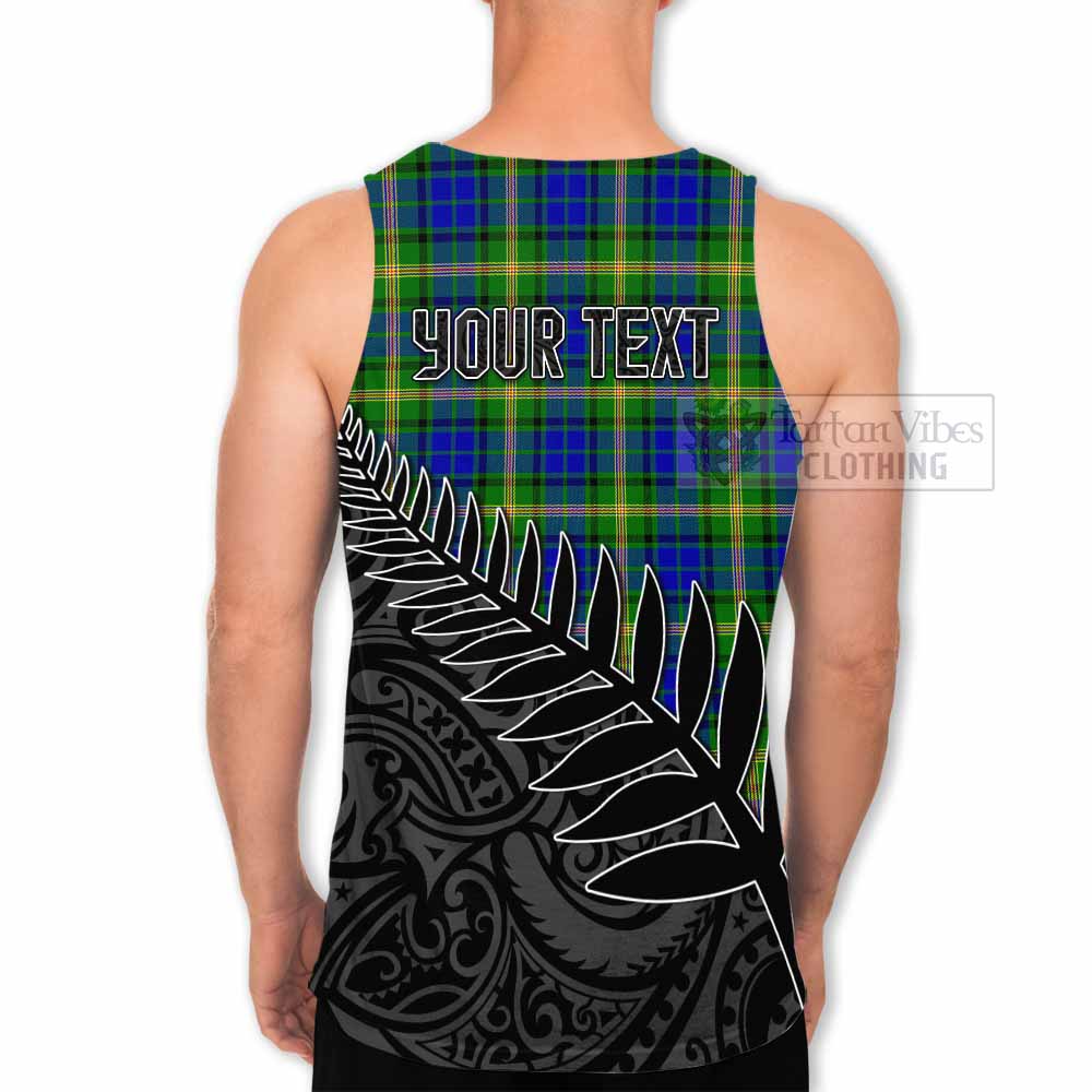 Tartan Vibes Clothing Maitland Crest Tartan Men's Tank Top with New Zealand Silver Fern Half Style