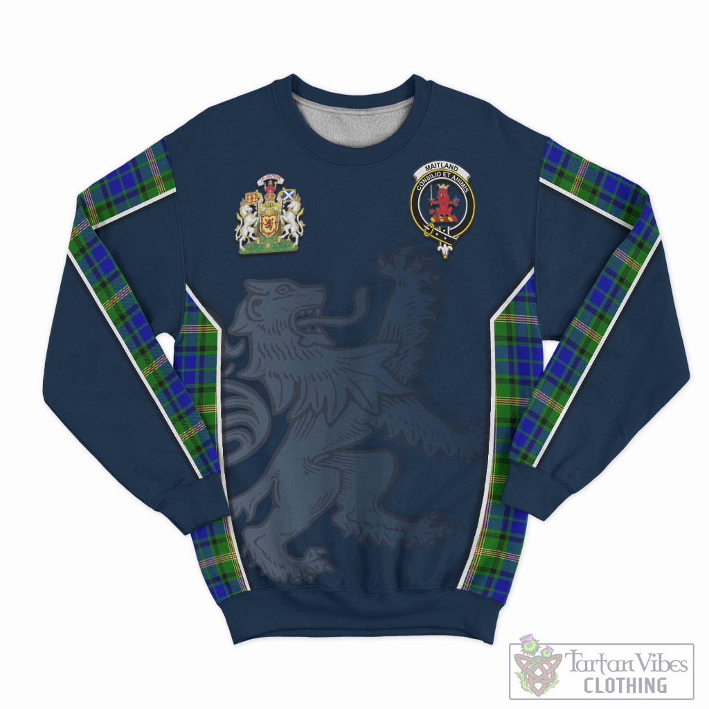 Tartan Vibes Clothing Maitland Tartan Sweater with Family Crest and Lion Rampant Vibes Sport Style