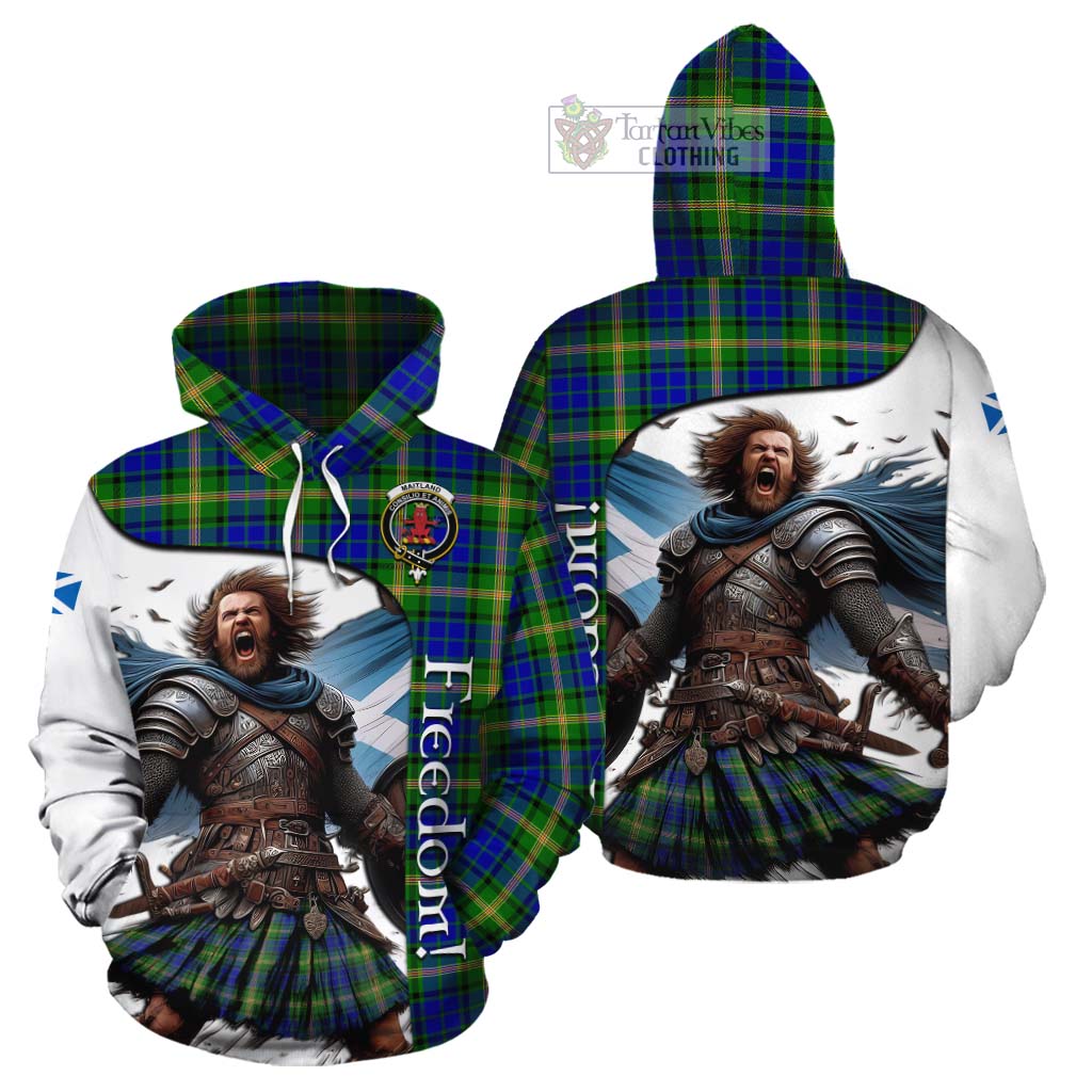 Tartan Vibes Clothing Maitland Crest Tartan Cotton Hoodie Inspired by the Freedom of Scottish Warrior
