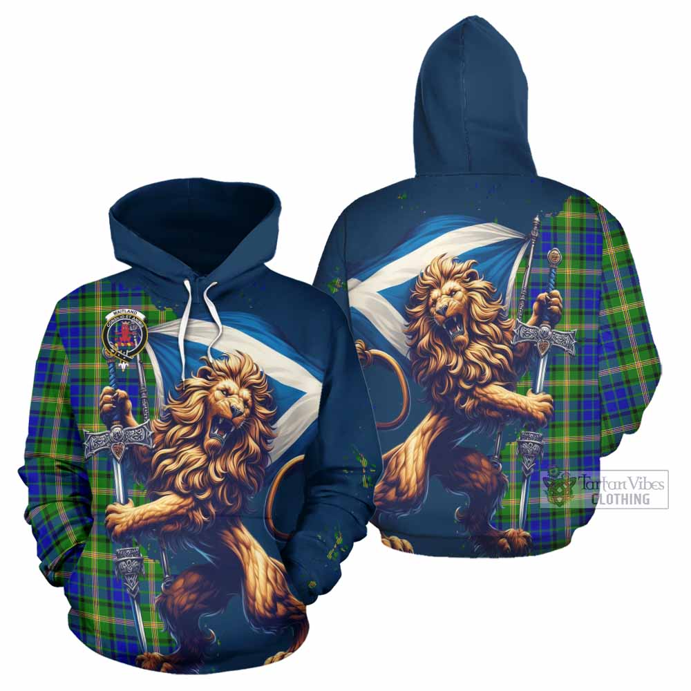 Malcolm Tartan Family Crest Hoodie with Scottish Majestic Lion