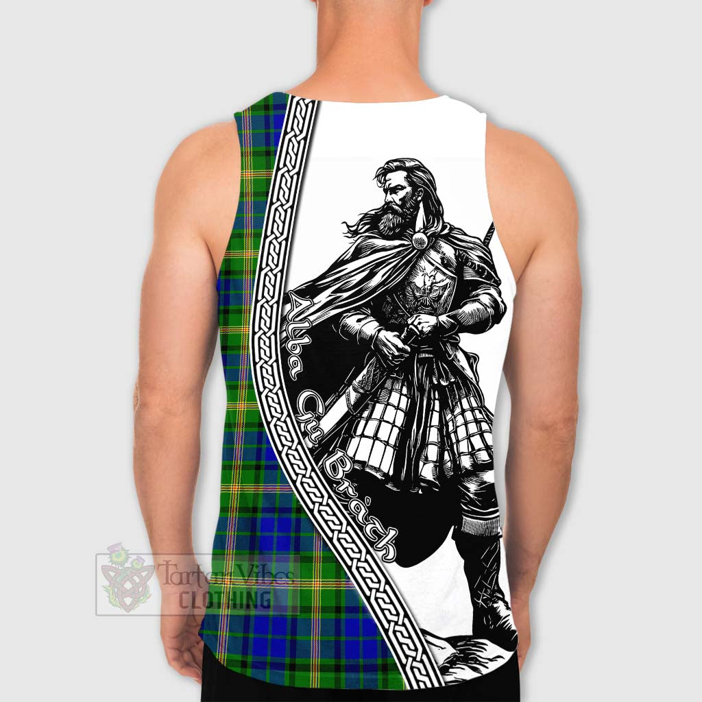Tartan Vibes Clothing Maitland Tartan Clan Crest Men's Tank Top with Highlander Warrior Celtic Style