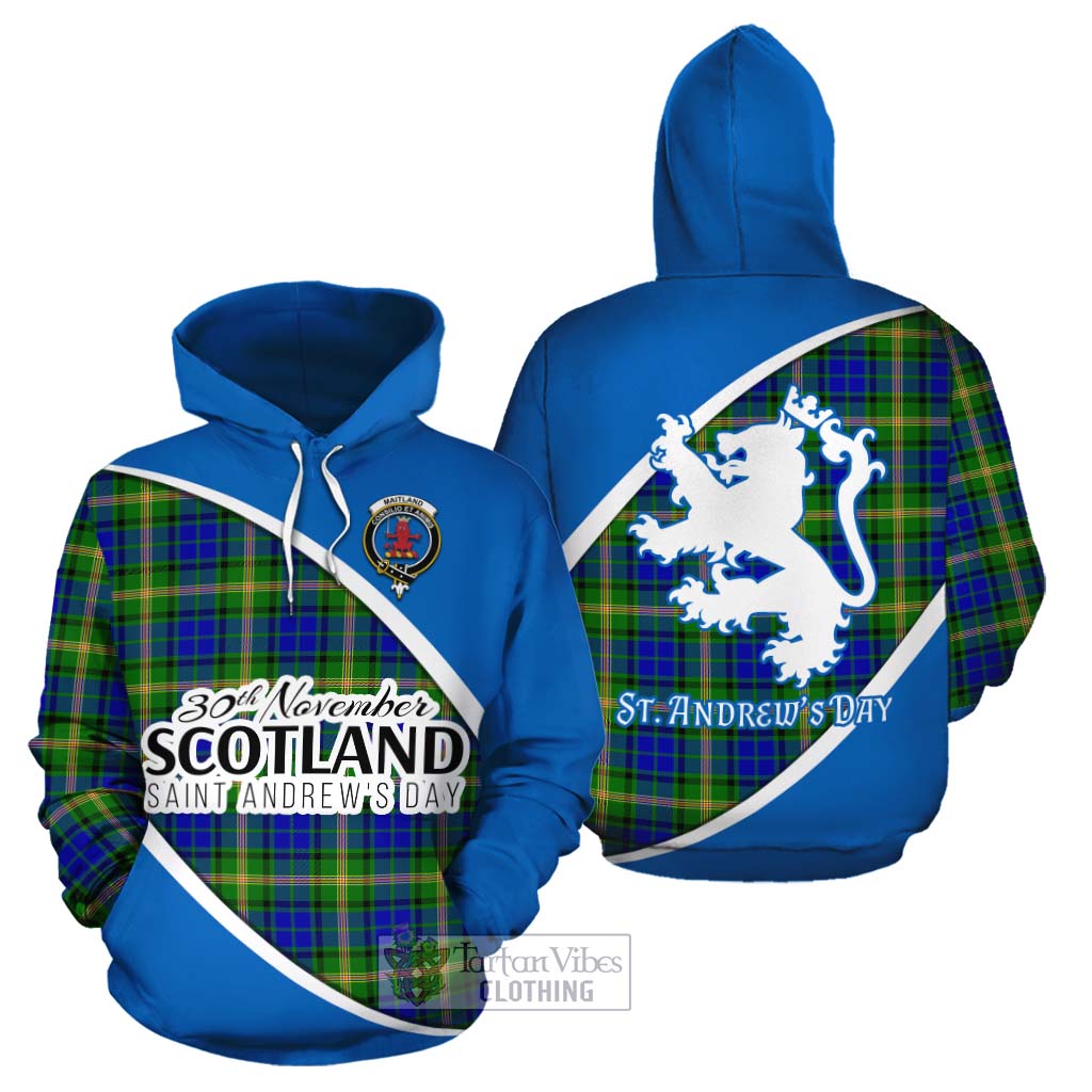 Tartan Vibes Clothing Maitland Family Crest Tartan Cotton Hoodie Celebrate Saint Andrew's Day in Style