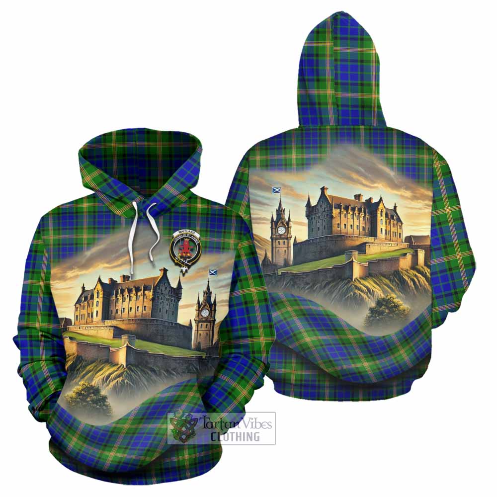Tartan Vibes Clothing Maitland Tartan Family Crest Hoodie with Scottish Ancient Castle Style