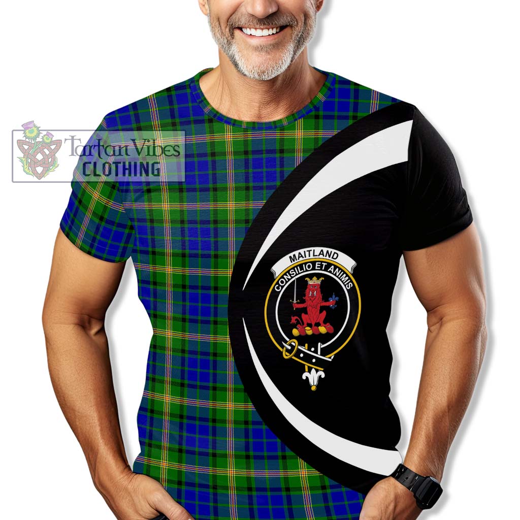 Maitland Tartan T-Shirt with Family Crest Circle Style - Tartan Vibes Clothing