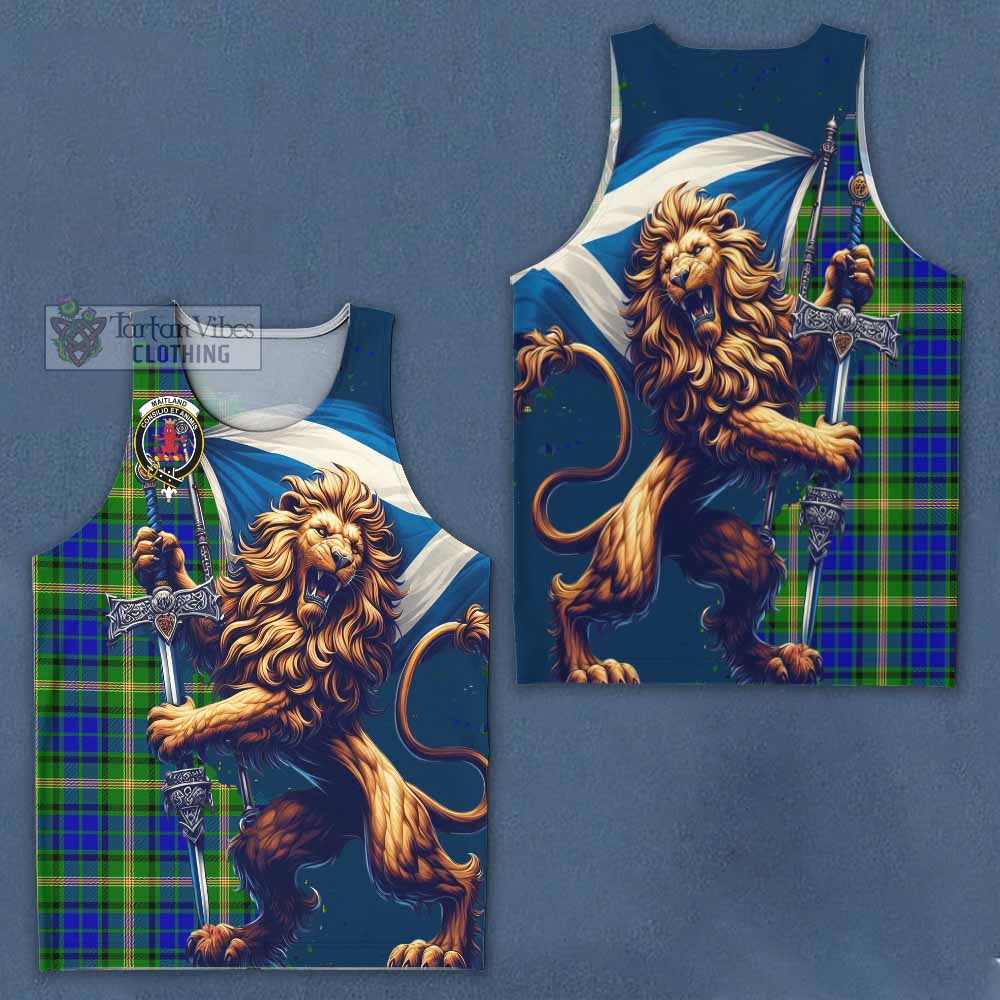 Tartan Vibes Clothing Maitland Tartan Family Crest Men's Tank Top with Scottish Majestic Lion