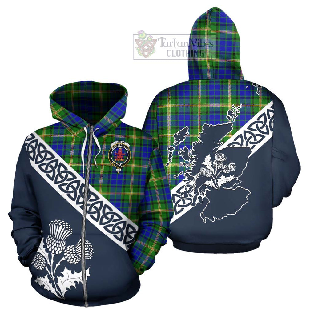 Tartan Vibes Clothing Maitland Tartan Hoodie Featuring Thistle and Scotland Map