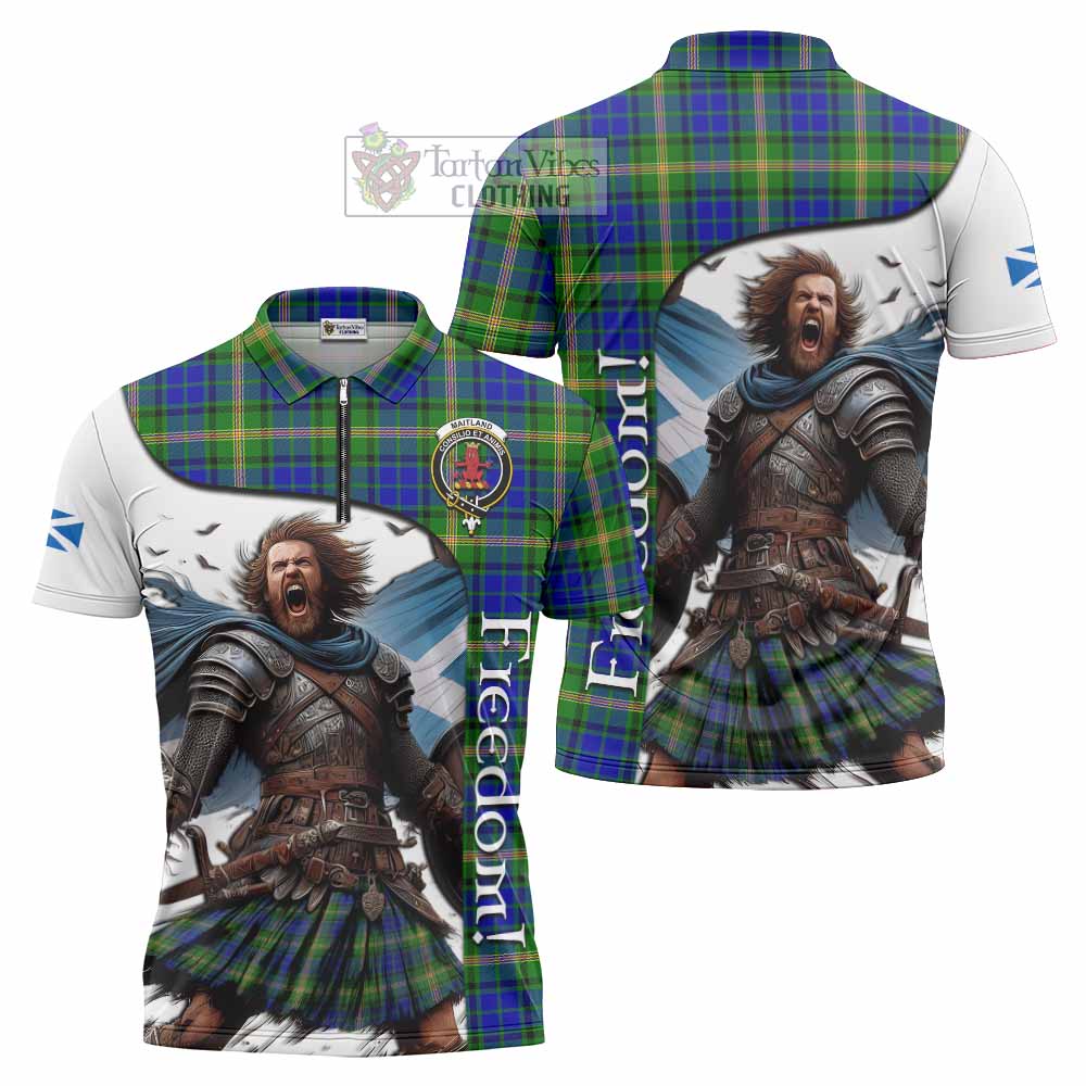 Tartan Vibes Clothing Maitland Crest Tartan Zipper Polo Shirt Inspired by the Freedom of Scottish Warrior