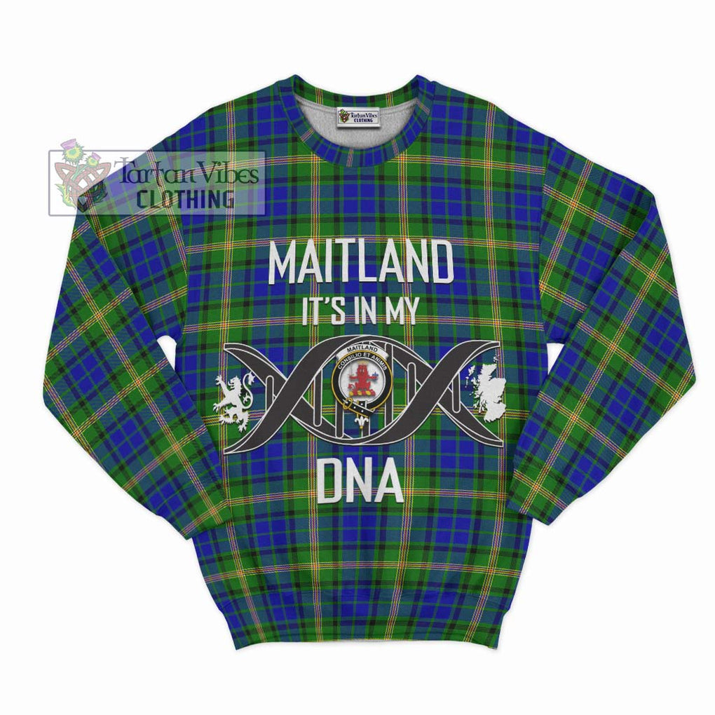 Maitland Tartan Sweatshirt with Family Crest DNA In Me Style - Tartanvibesclothing Shop