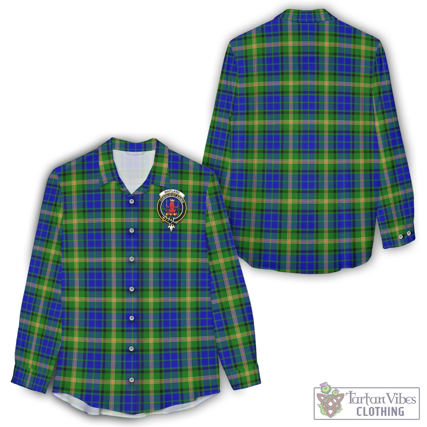 Tartan Vibes Clothing Maitland Tartan Womens Casual Shirt with Family Crest