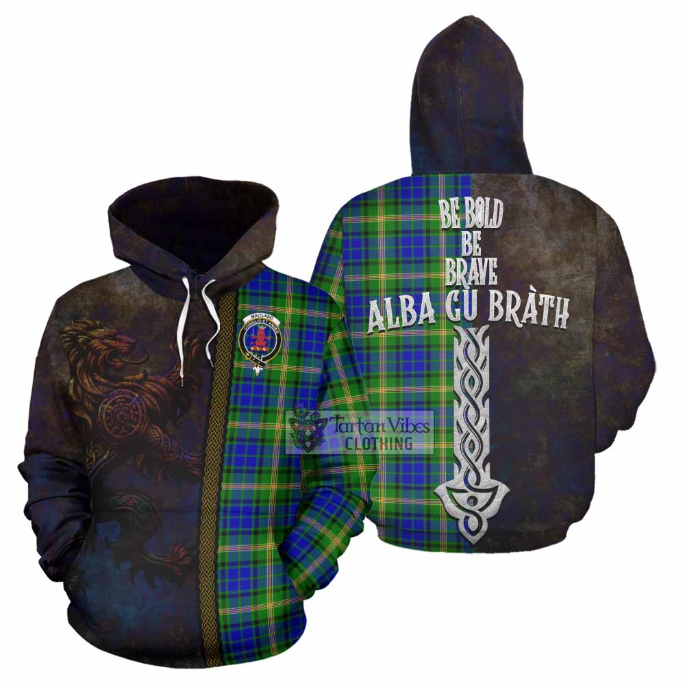 Tartan Vibes Clothing Maitland Tartan Family Crest Hoodie Alba Gu Brath Be Brave Lion Ancient Style