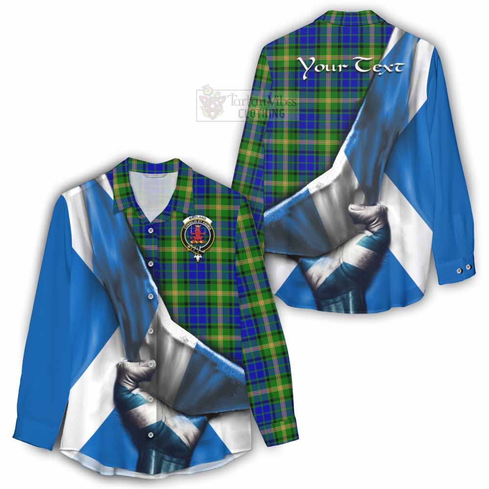 Tartan Vibes Clothing Maitland Tartan Women's Casual Shirt with Family Crest Scotland Patriotic Style