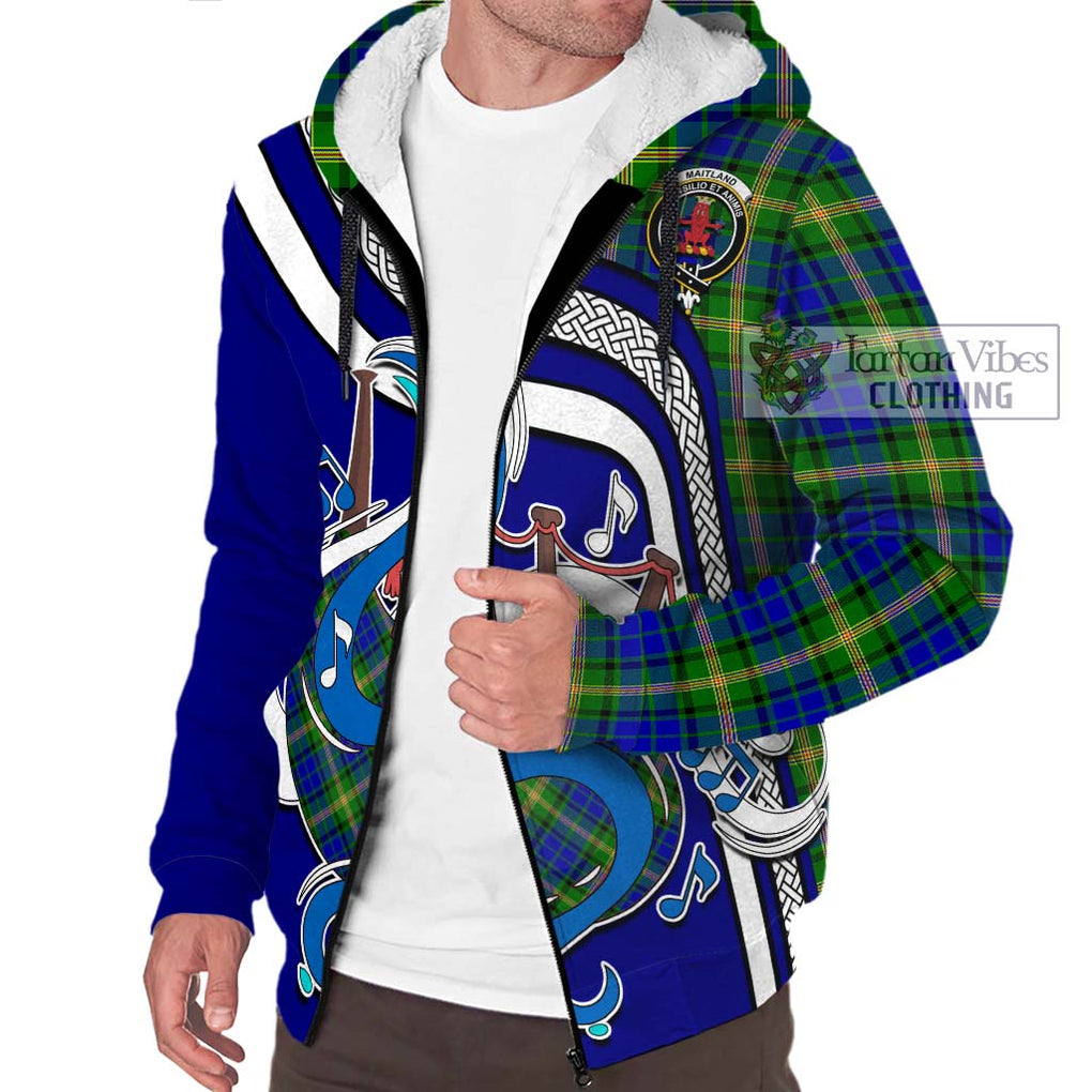 Maitland Tartan Sherpa Hoodie with Epic Bagpipe Style Unisex - Tartanvibesclothing Shop