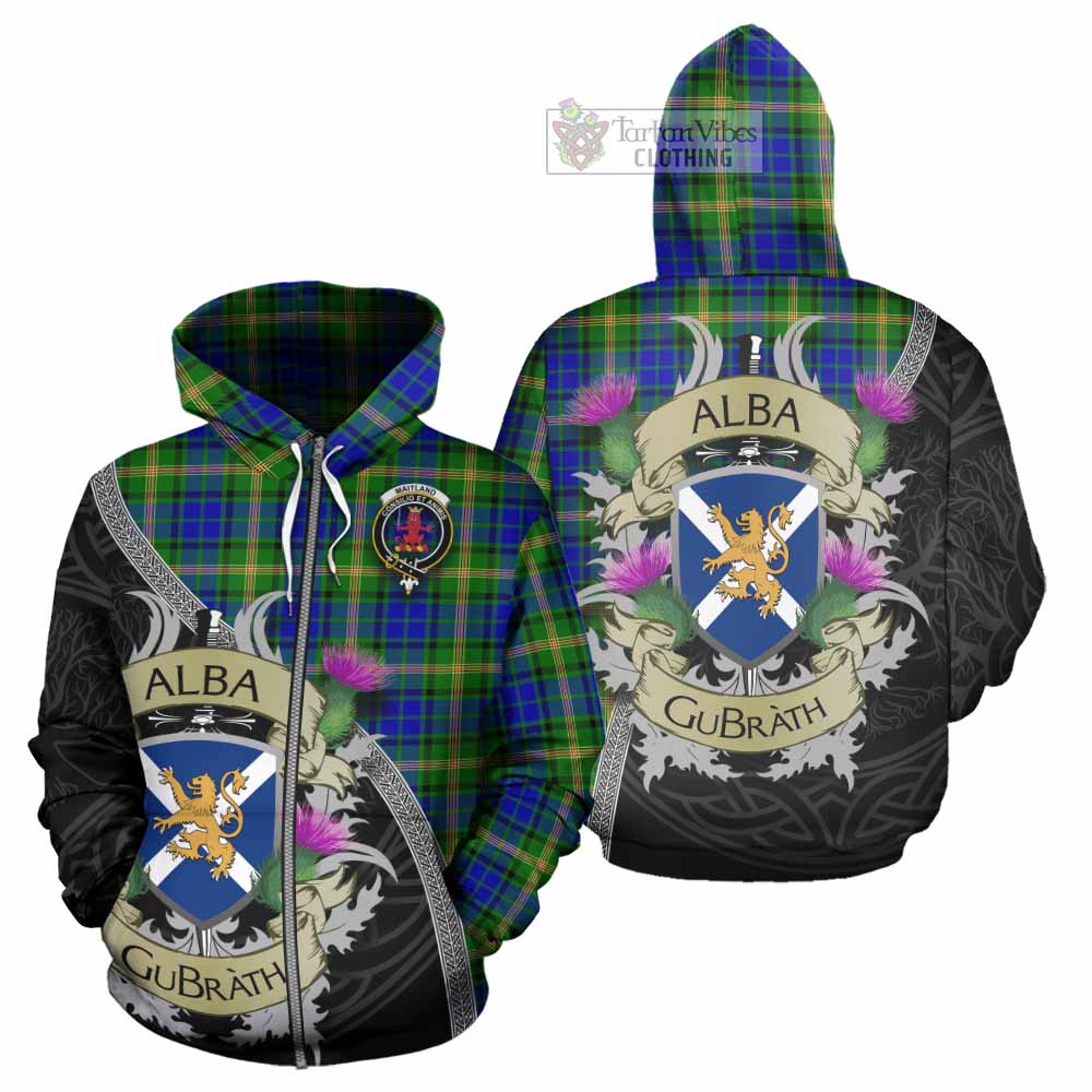 Tartan Vibes Clothing Maitland Tartan Family Crest Hoodie Lion Rampant Royal Thistle Shield Celtic Inspired