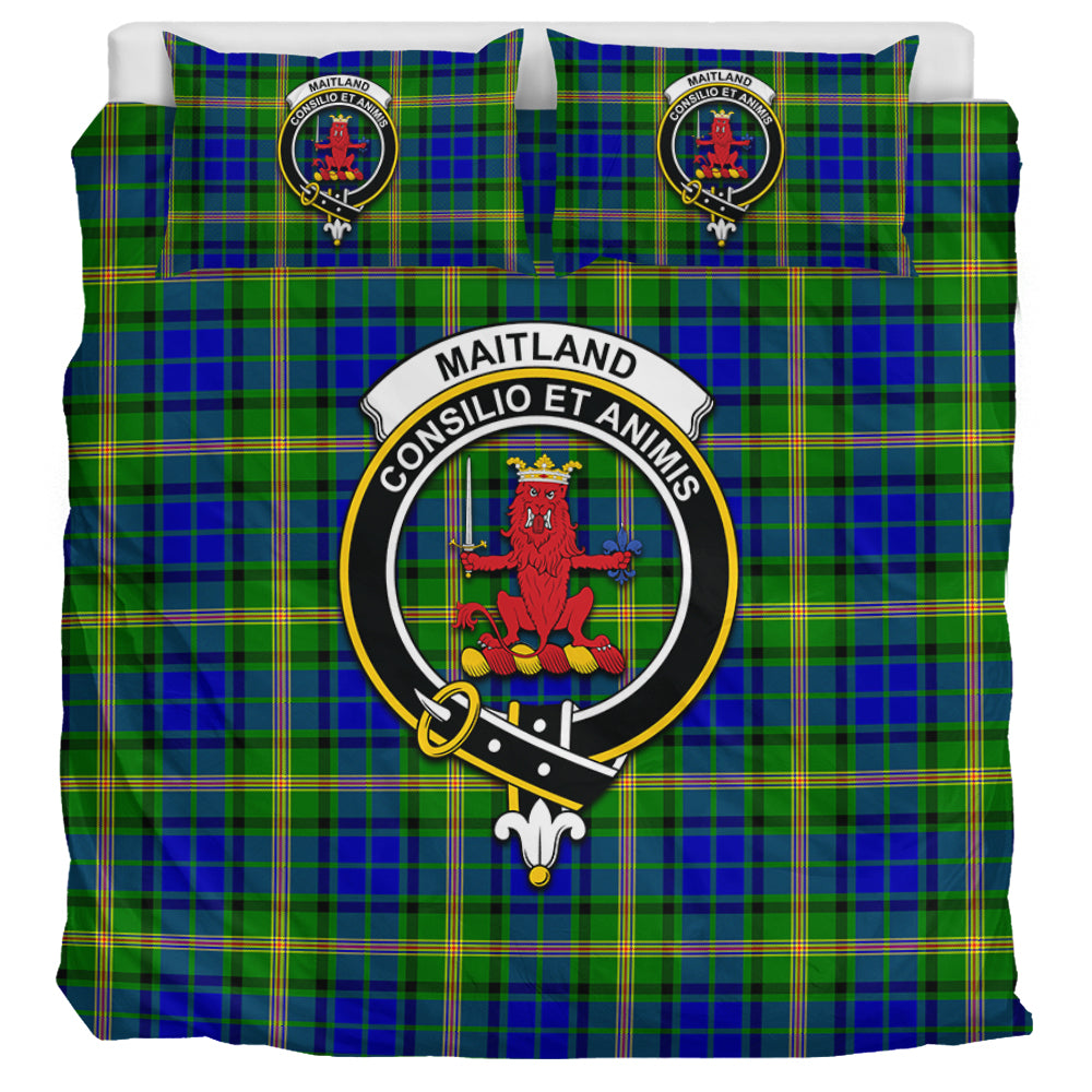Maitland Tartan Bedding Set with Family Crest UK Bedding Set UK Super King 104*94 inch - Tartan Vibes Clothing