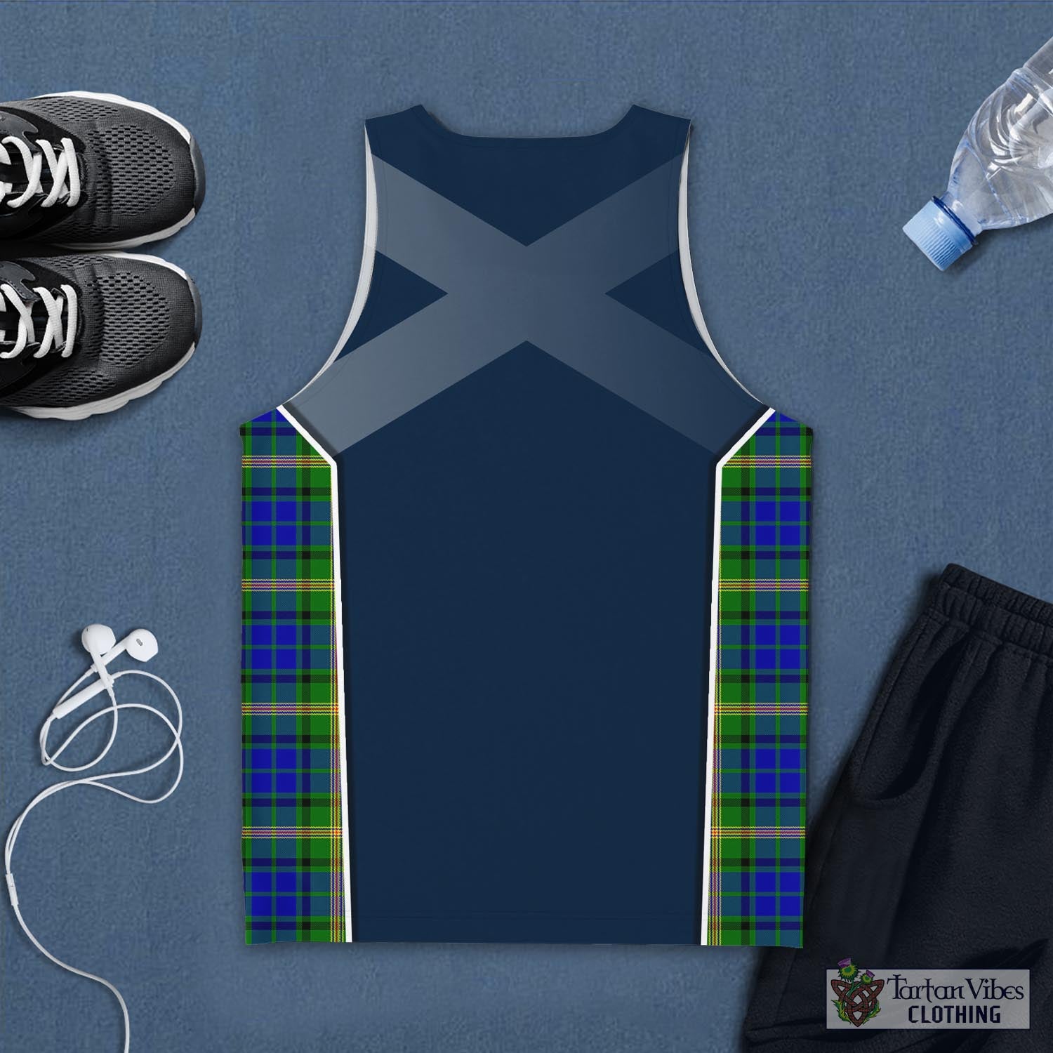 Tartan Vibes Clothing Maitland Tartan Men's Tanks Top with Family Crest and Scottish Thistle Vibes Sport Style