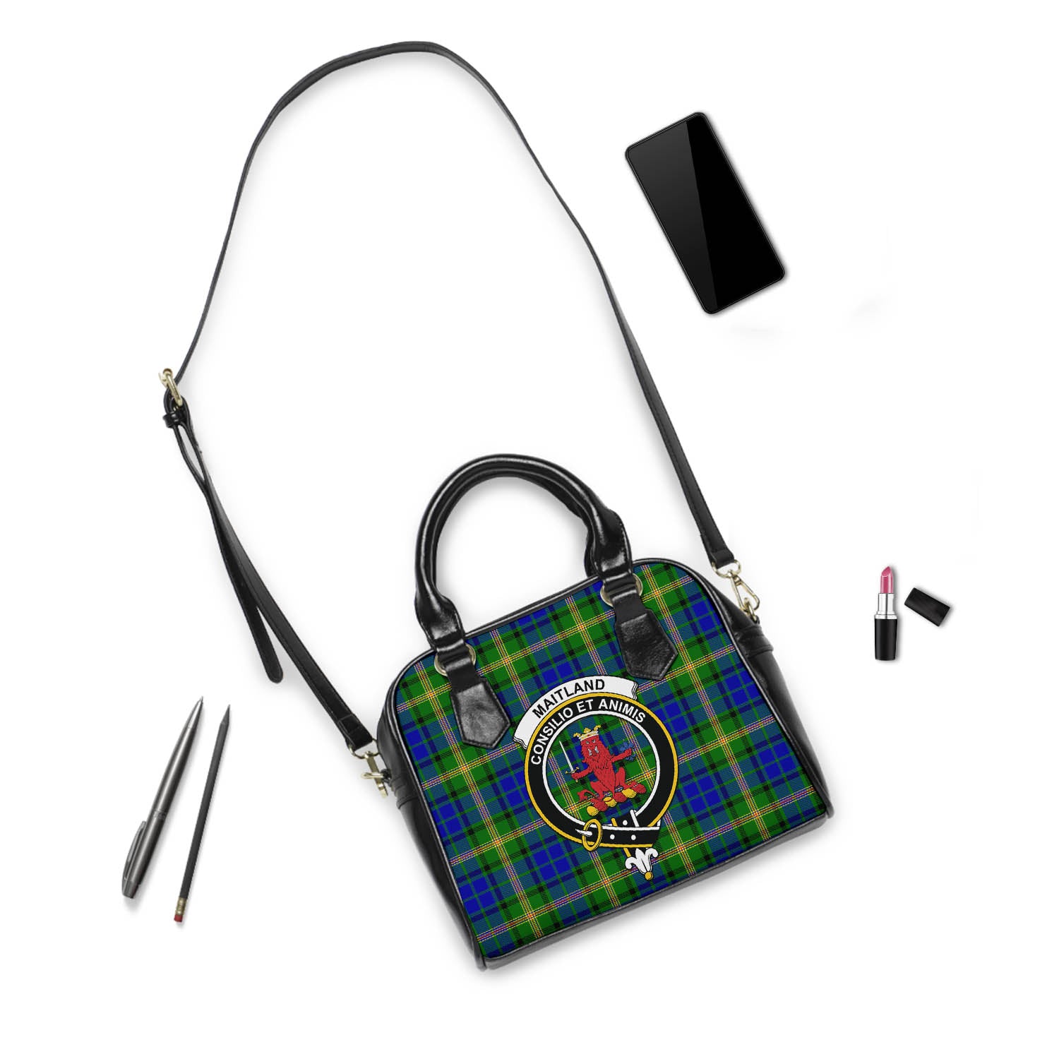 Maitland Tartan Shoulder Handbags with Family Crest - Tartanvibesclothing