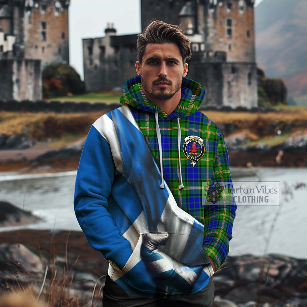 Tartan Vibes Clothing Maitland Tartan Cotton Hoodie with Family Crest Scotland Patriotic Style