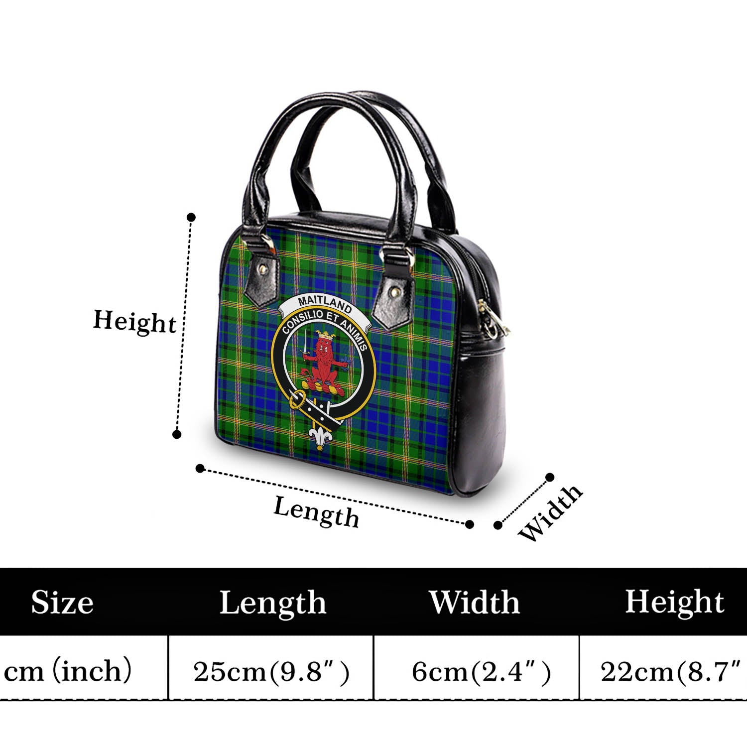 Maitland Tartan Shoulder Handbags with Family Crest - Tartanvibesclothing