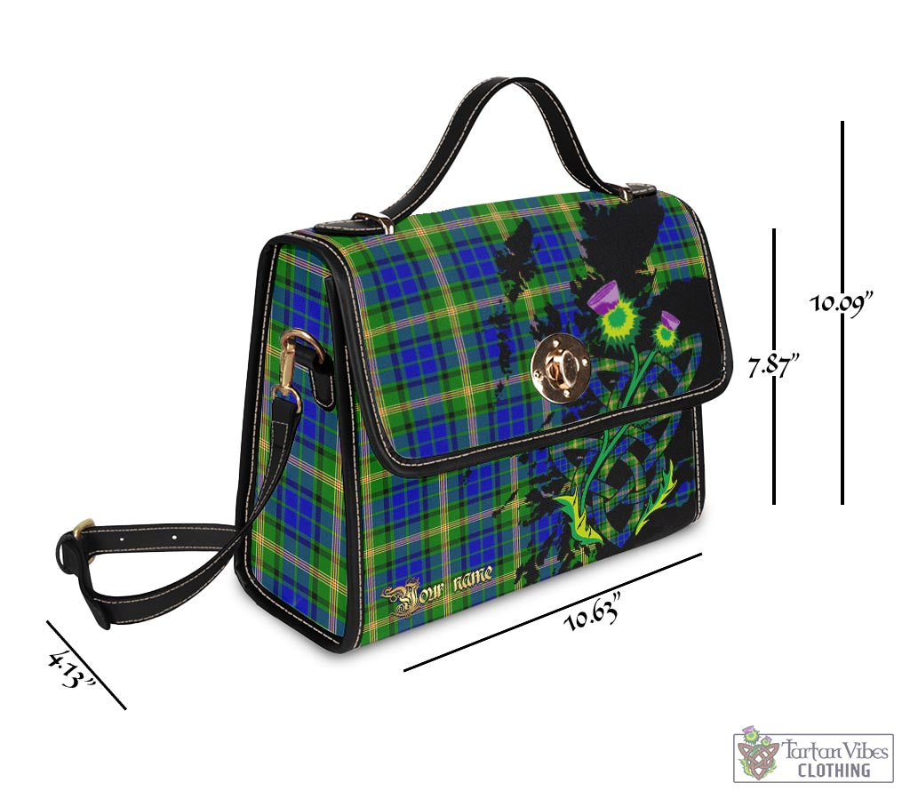 Tartan Vibes Clothing Maitland Tartan Waterproof Canvas Bag with Scotland Map and Thistle Celtic Accents